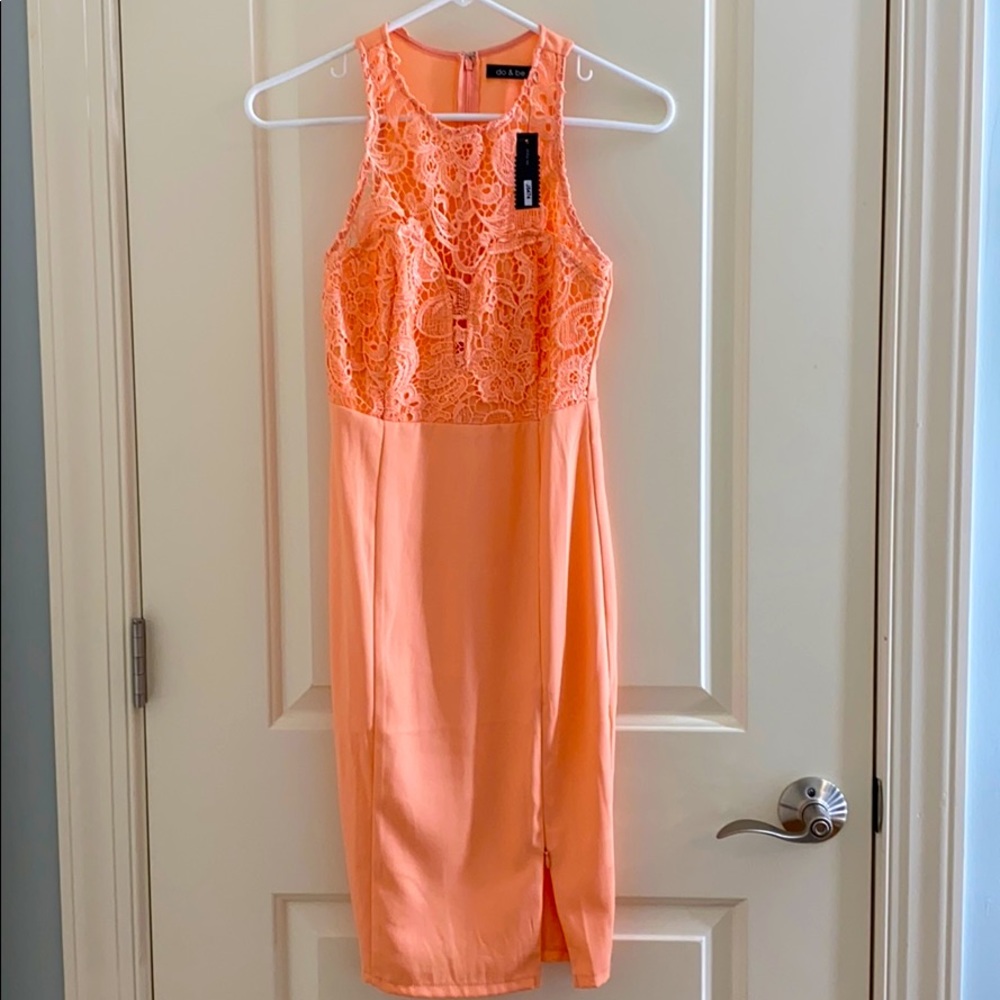do & be Coral midi dress with crochet detail Sz XS